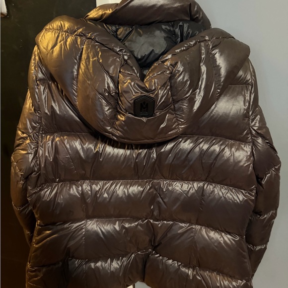 Mackage Women's Shiny Dark Brown Puffer Coat - Picture 2 of 3